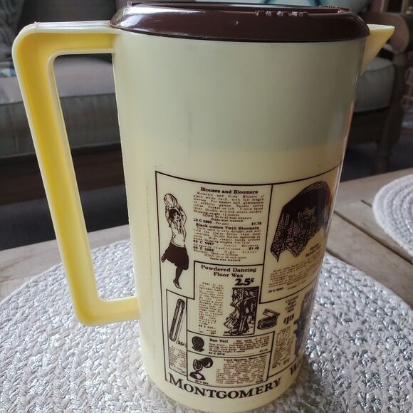 Vintage 1970s 2 Quart Montgomery Ward Catalog Retro Ads Pitcher With Lid - Picture 2 of 9